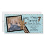 Boys Giraffe First Birthday Party Invitation Customized Photo Card
