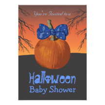 Boys Halloween Baby Shower Invitations