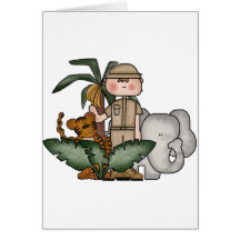 Boys Jungle Safari Tshirts and Gifts Greeting Card