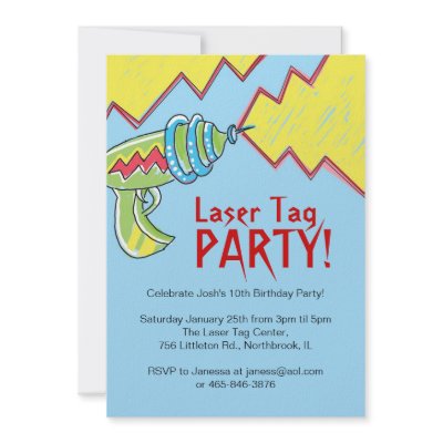Boys Laser Tag Party Invitations by NanandMimis