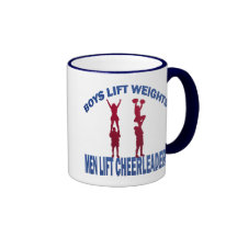 BOYS LIFT WEIGHTS MEN LIFT CHEERLEADERS COFFEE MUG