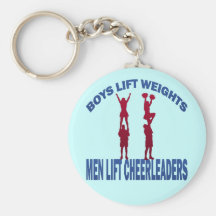 BOYS LIFT WEIGHTS MEN LIFT CHEERLEADERS KEY CHAINS