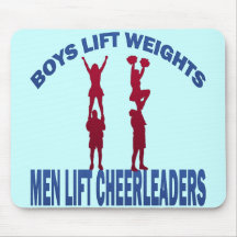 BOYS LIFT WEIGHTS MEN LIFT CHEERLEADERS MOUSE PADS