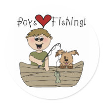 Boys Love Fishing Stickers