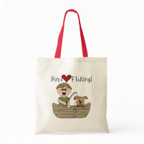 Boys Love Fishing Tshirts and Gifts Tote Bag