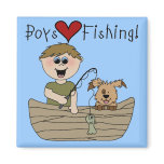 Boys Love Fishing Tshirts and Gifts magnets