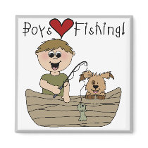 Boys Love Fishing Tshirts and Gifts Magnets