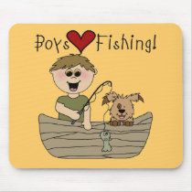 Boys Love Fishing Tshirts and Gifts Mousepad