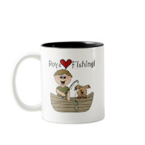 Boys Love Fishing Tshirts and Gifts Coffee Mug