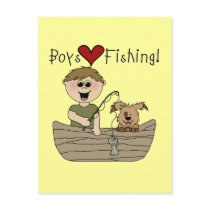 Boys Love Fishing Tshirts and Gifts Postcard