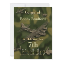 Boys Military Birthday Invitation - Camo