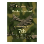 Boys Military Birthday Invitation - Camo
