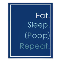 Boy's Nursery Art- Eat Sleep Poop Repeat Photograph