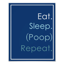 Boy's Nursery Art- Eat Sleep Poop Repeat Photograph