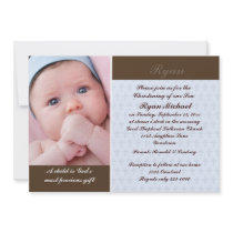 Boys Photo Christening Custom Invitation