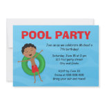 Boys pool party birthday invite african boy invitations