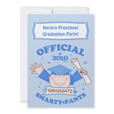 Boys Preschool / Kindergarten Graduation Party Announcements by jamiecreates1