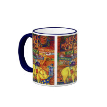 Boys Riding Pig Coffee Mugs