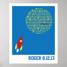 Boys Rocket Alphabet for Boys Room &  Baby Showers Print