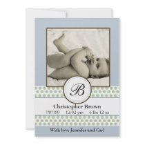 Boys Sage Dots Birth Announcement