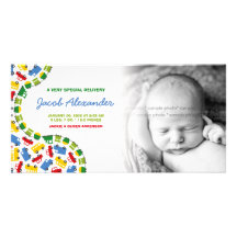 Boy's Toys Baby Announcement Photo Card