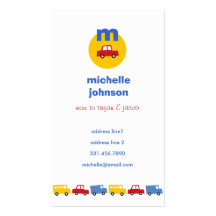 Boys' Toys Car Fun Cute Mom Dad Calling Card Business Card Template