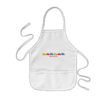 Boy's Toys Fun Colourful Car Bus Truck Gift Apron