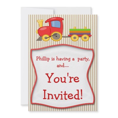 Boys Train Birthday Party Invitation by ZazzleBusinessCards