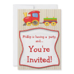 Boys Train Birthday Party Invitation