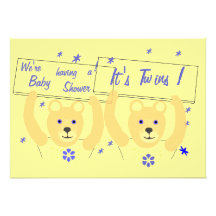 BoyTwins Baby Shower Invitation