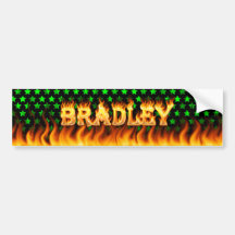 Bradley real fire and flames bumper sticker design