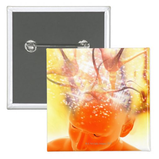 Brain activity, conceptual computer artwork. buttons