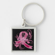 Brain Aneurysm Believe Flourish Ribbon Keychains