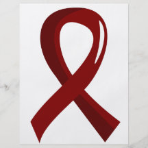 Brain Aneurysm Burgundy Ribbon 3 Full Color Flyer