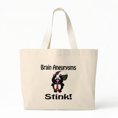 Brain Aneurysms Stink Skunk Awareness Design Tote Bags by animals4acause