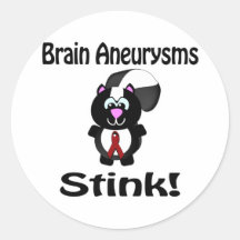 Brain Aneurysms Stink Skunk Awareness Design Sticker