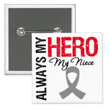 Brain Cancer Always My Hero My Niece Buttons