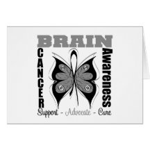 Brain Cancer Awareness Butterfly Greeting Card