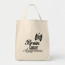 Brain Cancer Awareness Butterfly Tote Bag