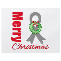 Brain Cancer Awareness Merry Christmas Ribbon Flyers