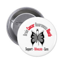 Brain Cancer Awareness Month Butterfly Ribbon Pins