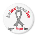 Brain Cancer Awareness Month Ribbon Magnets