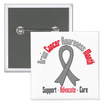 Brain Cancer Awareness Month Ribbon Pinback Button