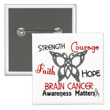 Brain Cancer Celtic Butterfly 3 Buttons