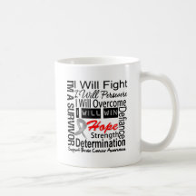 Brain Cancer Fight Persevere Overcome Win Coffee Mug