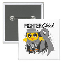 Brain Cancer Fighter Chick Grunge Pin