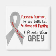 Brain Cancer For Every…..I Proudly Wear Grey 1 Refrigerator Magnet