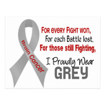 Brain Cancer For Every…..I Proudly Wear Grey 1 Postcard
