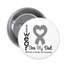 Brain Cancer Heart Ribbon For My Dad Pinback Button