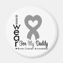 Brain Cancer Heart Ribbon For My Daddy Refrigerator Magnet